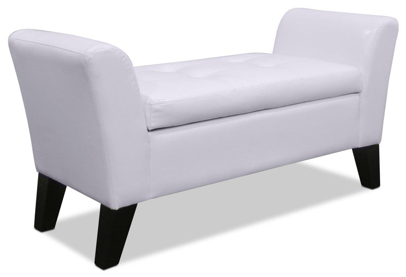 Tarbert Storage Ottoman - White
