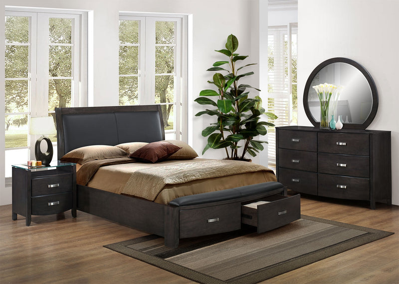 Chamois 6-Piece King Bedroom Set - Charcoal