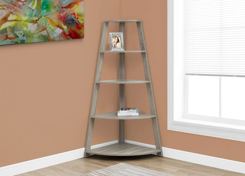 Ana Corner Bookcase - Dark Taupe