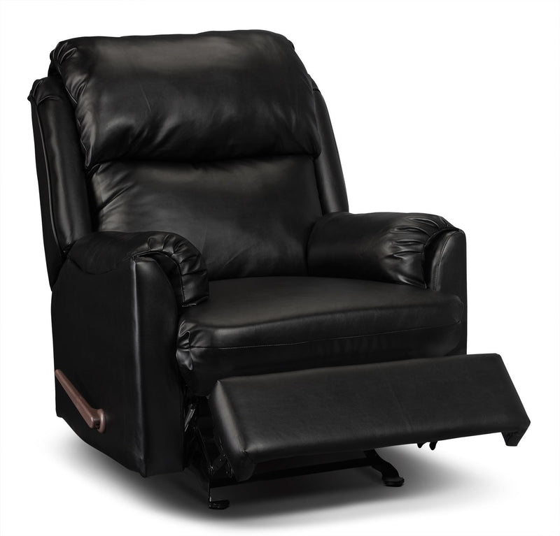 Romford Faux Leather Recliner - Black