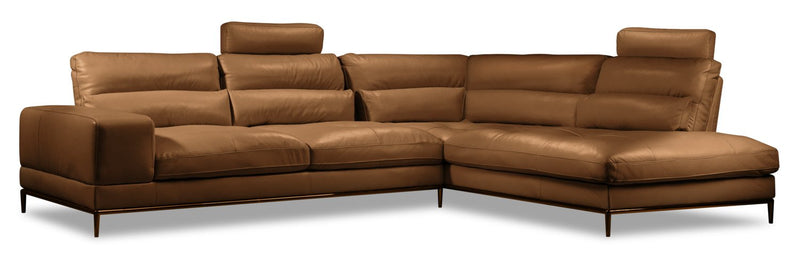 Colona 2-Piece Right-Facing Sectional with Two Headrests - Brown