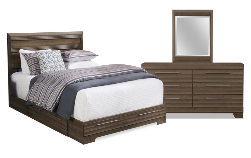 Odense 5-Piece Queen Storage Bedroom Set - Grey