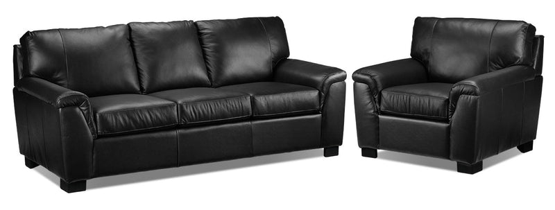 Campbell Sofa and Chair Set - Black