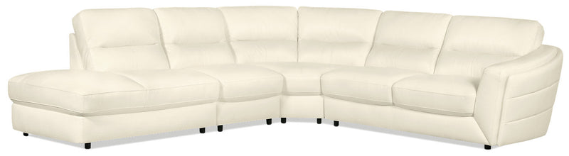 Canborough 4-Piece Genuine Leather Left-Facing Sectional - Beige