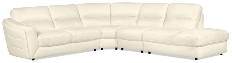 Canborough 4-Piece Genuine Leather Right-Facing Sectional - Beige