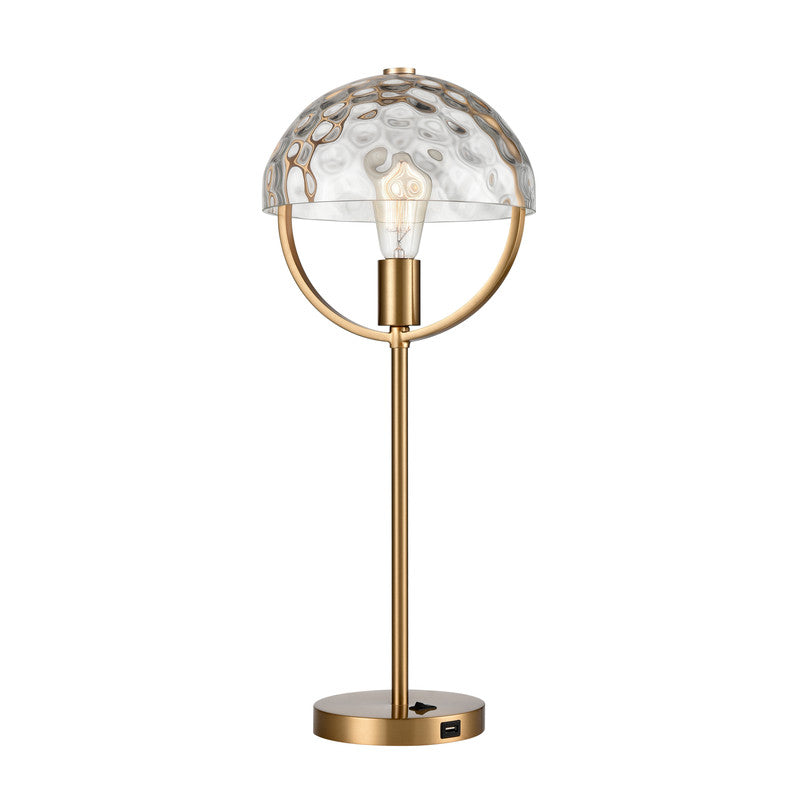 Penswell Table Lamp - Aged Brass/Glass