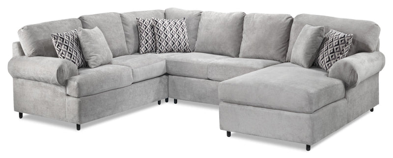 Macon 4-Piece Sectional with Right-Facing Chaise - Ash