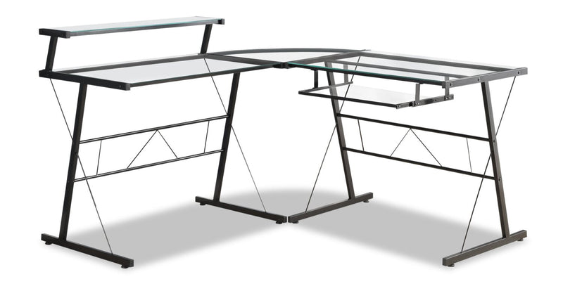 Calton L-Shaped Desk - Black