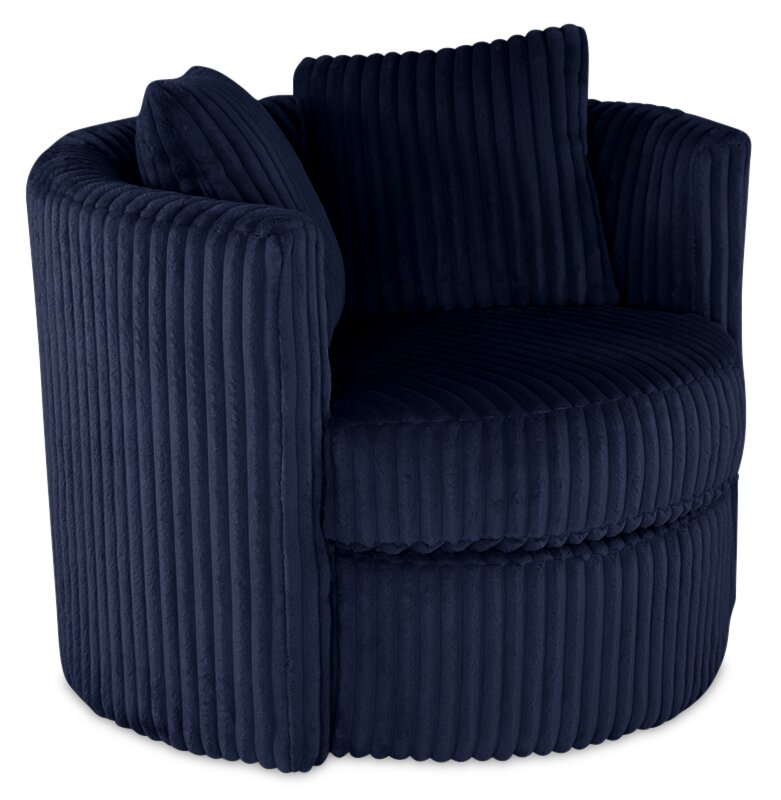 Sofitel Chenille Swivel Cuddler Chair - Groove Midnight