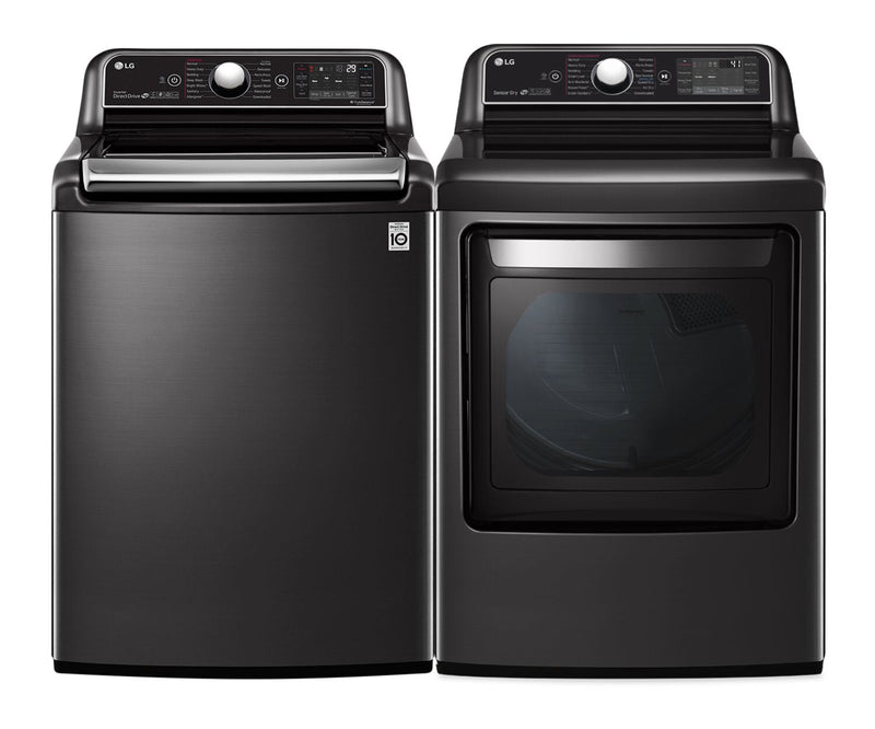 LG 5.5 Cu. Ft. Top-Load Washer and 7.3 Cu. Ft. Electric Dryer - WT7900HB/DLEX790B