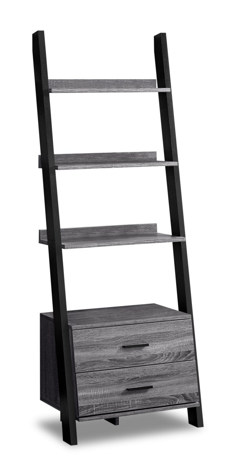 Wolverhampton Bookcase with Storage - Grey and Black