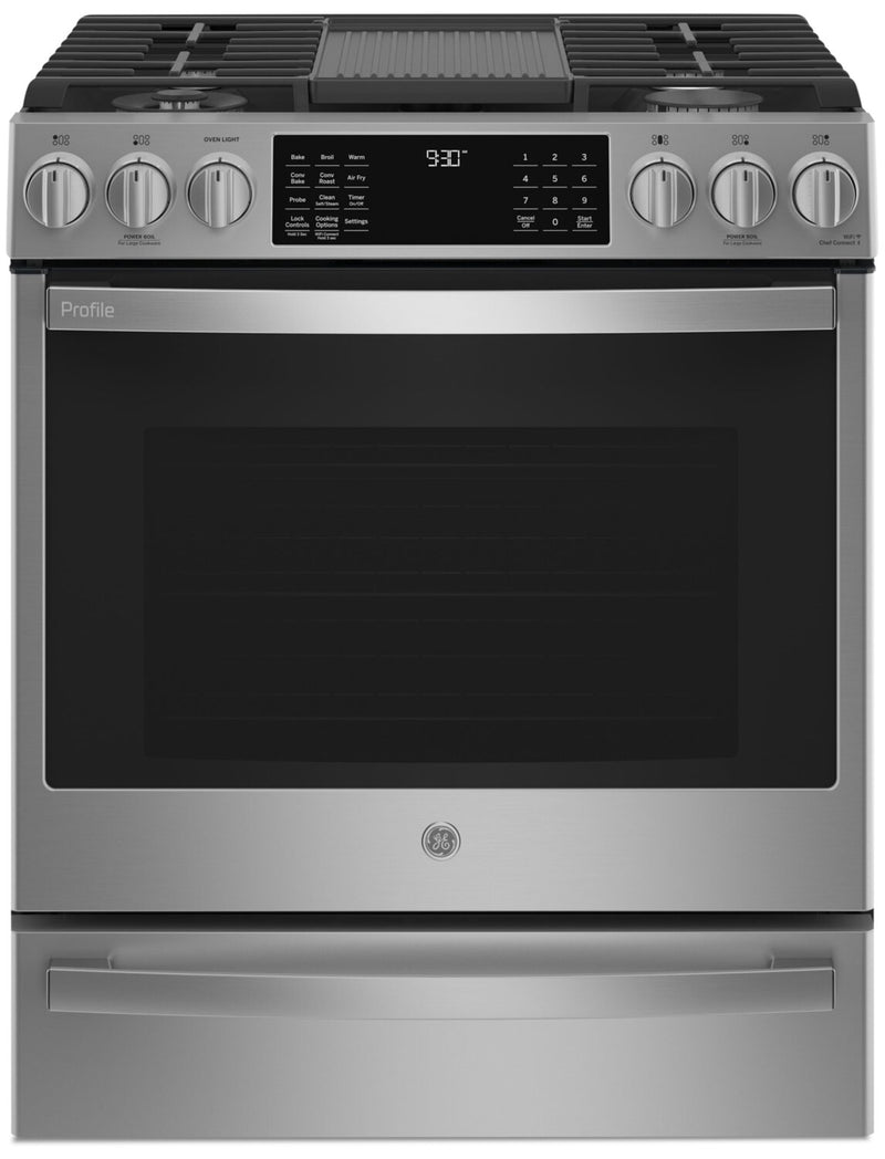 GE Profile 5.6 Cu. Ft. Front-Control Freestanding Gas Range - PCGS930YPFS
