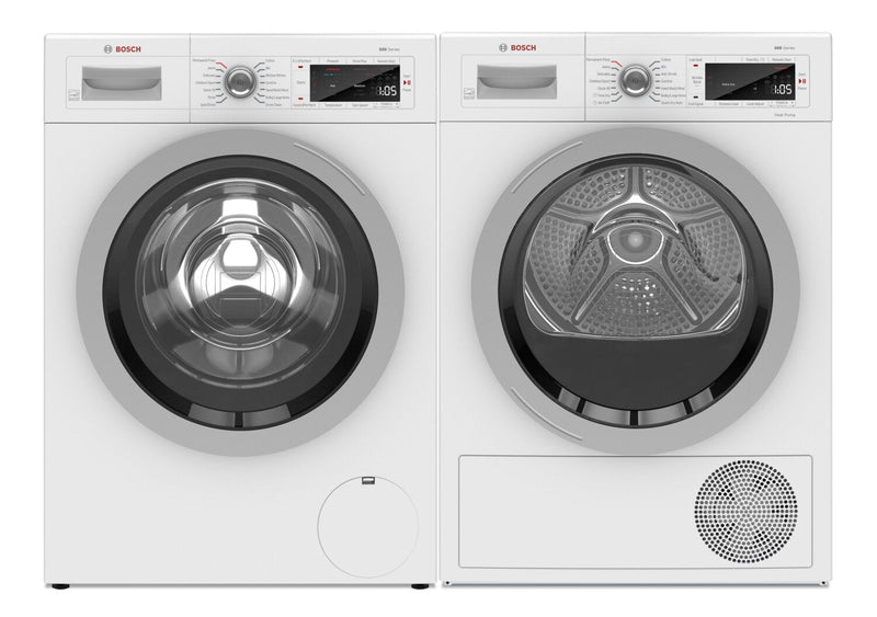 Bosch 500 Series Compact 2.2 Cu. Ft. Washer and 4.0 Cu. Ft. Heat Pump Dryer - WAW285H1/WTW87NH1