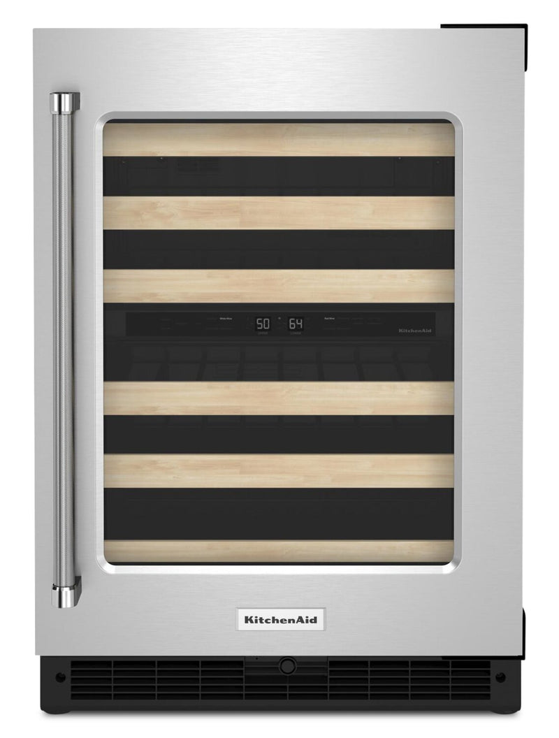 KitchenAid 5 Cu. Ft. 46-Bottle Wine Cellar with Right-Swing Door - KUWR214KSB