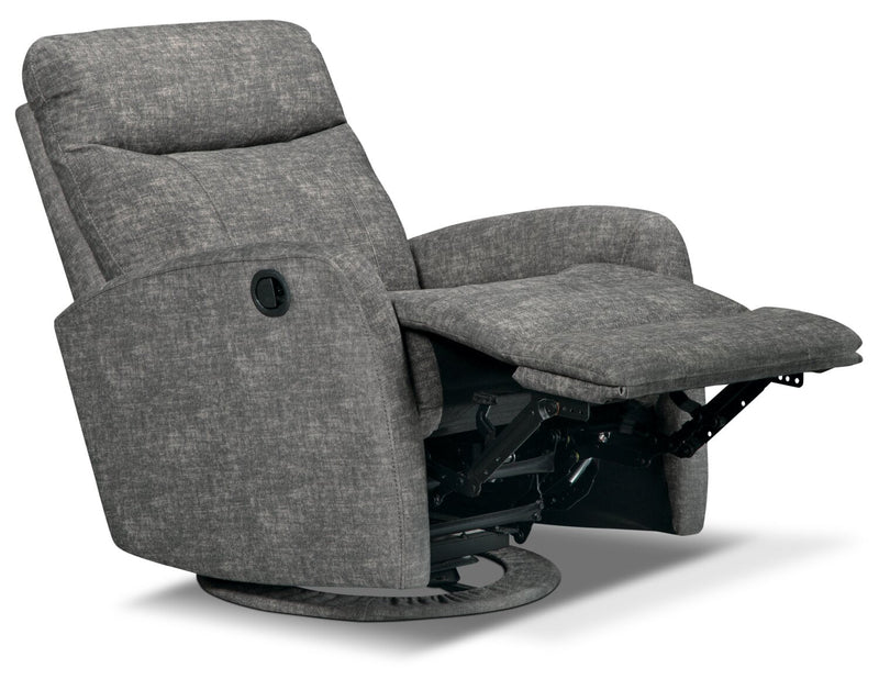 Novice Velvet Swivel Glider Recliner - Grey