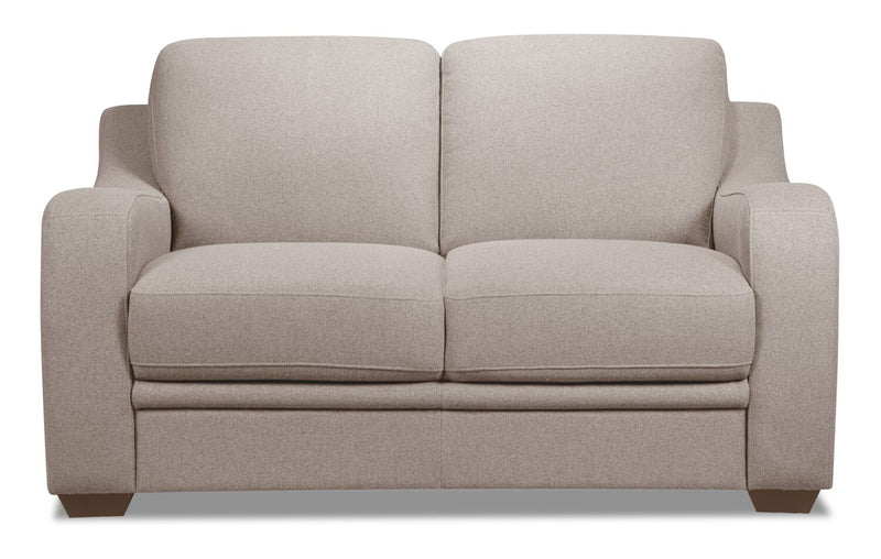 Laverne Linen-Look Fabric Loveseat - Taupe