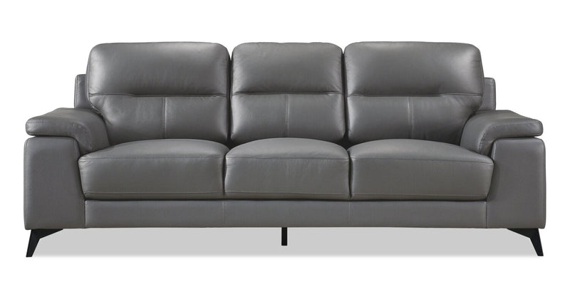 Aylin Genuine Leather Sofa - Grey