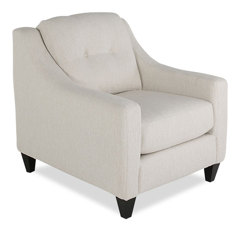 Tuva Linen-Look Fabric Chair - Zeus Pearl