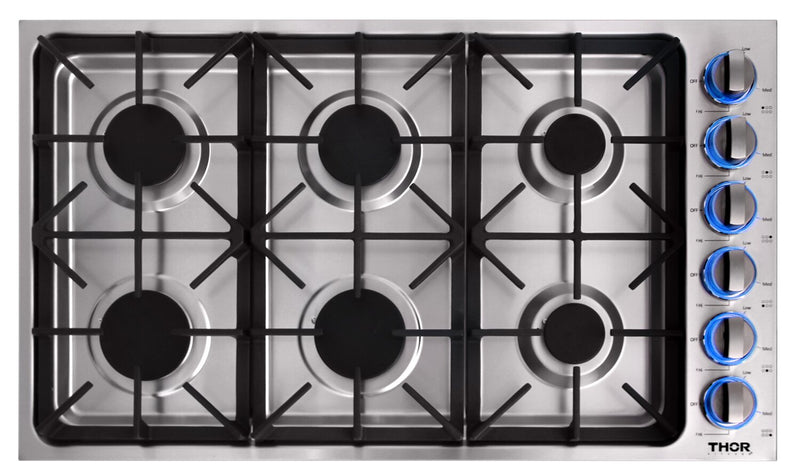 Thor Kitchen 36" Professional 6-Burner Gas Cooktop - TGC3601