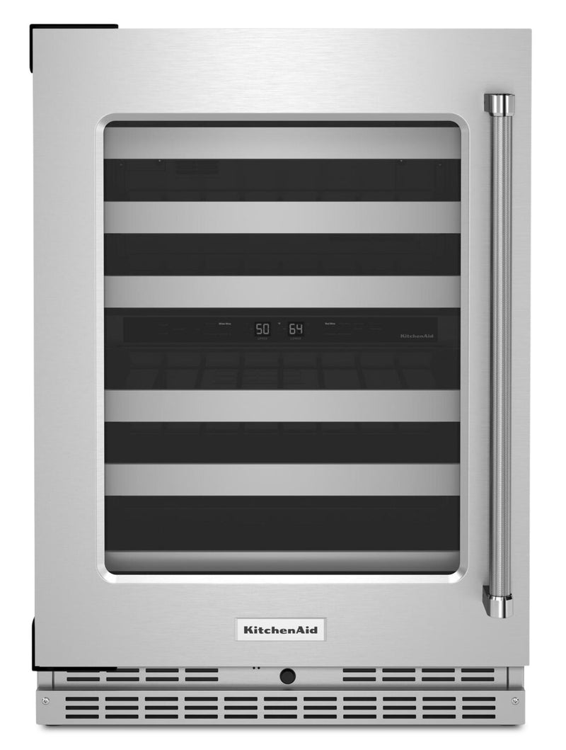 KitchenAid 5 Cu. Ft. 46-Bottle Wine Cellar with Left-Swing Door - KUWL314KSS