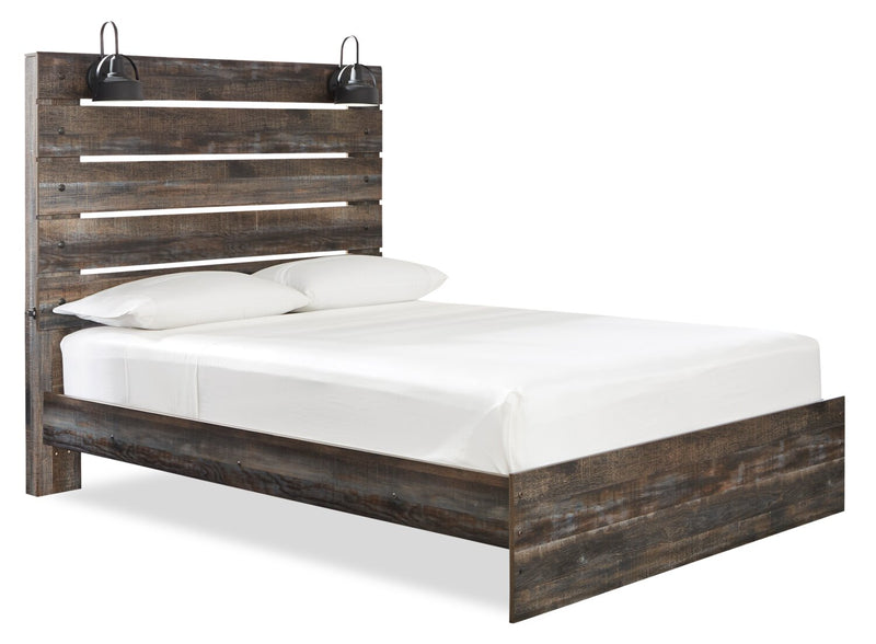 Naylon Queen Panel Bed - Brown