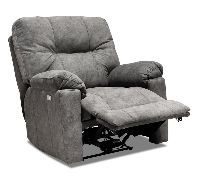 Muncey Polyester Power Recliner - Grey