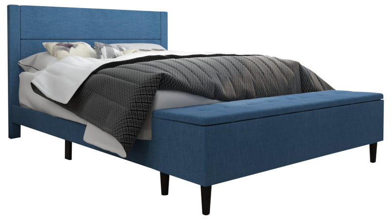 Eden King Storage Bed - Navy - Contemporary style Bed in Navy Medium Density Fibreboard (MDF)