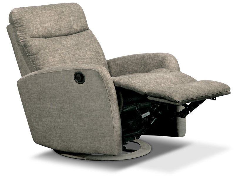 Novice Velvet Swivel Glider Recliner - Stone