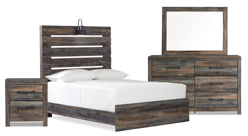 Naylon 6-Piece Full Bedroom Set - Brown