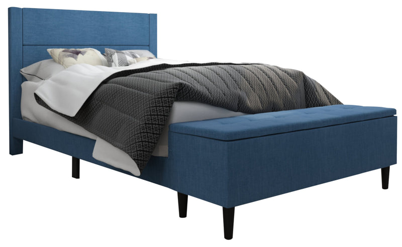 Eden Full Storage Bed - Navy - Contemporary style Bed in Navy Medium Density Fibreboard (MDF)