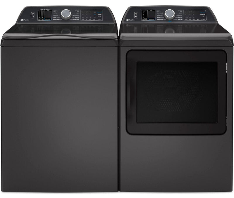 GE Profile 6.2 Cu. Ft. Top-Load Washer and 7.4 Cu. Ft. Electric Dryer - PTW700BPTDG/PTD70EMBMDG