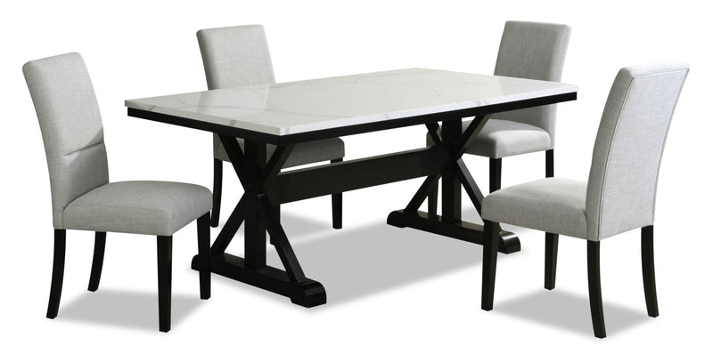 Quinlan 5-Piece Dining Set with Trestle Dining Table