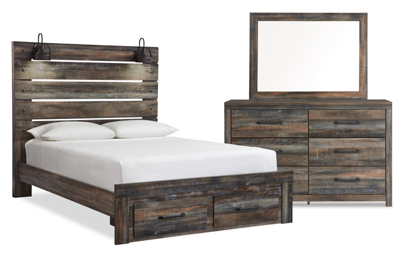 Naylon 5-Piece Queen Storage Bedroom Set - Brown