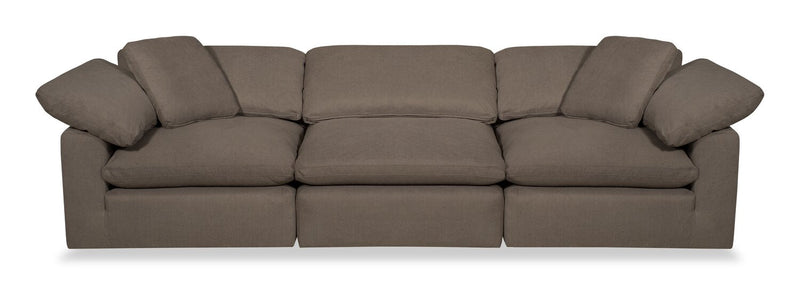 Dalyn Linen-Look Fabric Modular Sofa - Slate