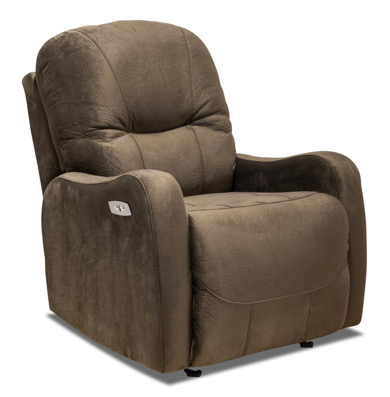 Coleraine Polyester Power Recliner - Chocolate