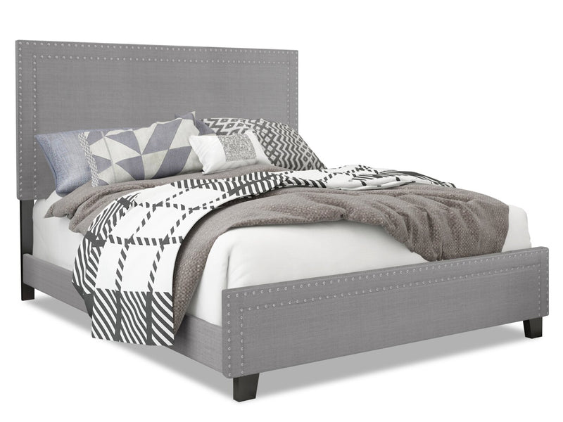 Avery Queen Bed - Grey - Contemporary style Bed in Grey Medium Density Fibreboard (MDF)