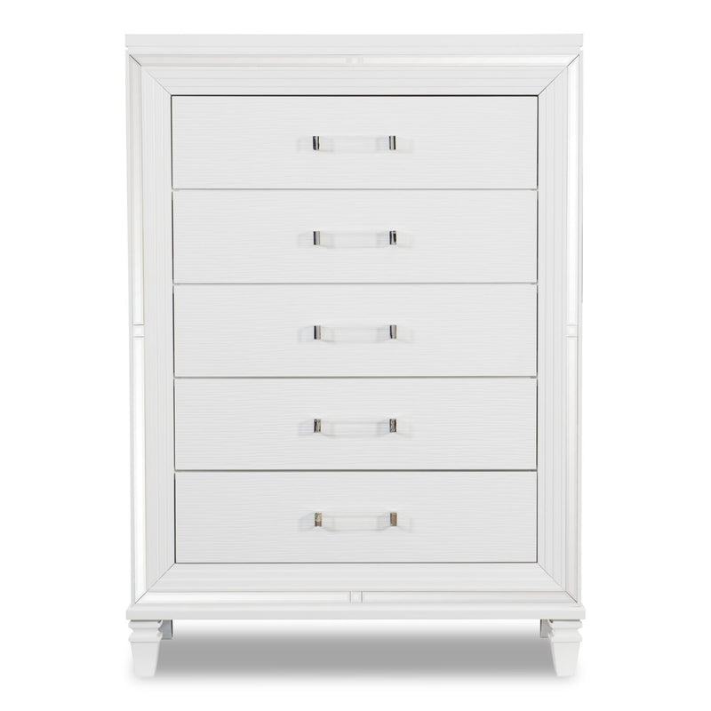 Max Chest - White - Glam style Chest in White Asian Hardwood, Medium Density Fibreboard (MDF), Plywood