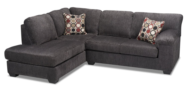 Farrow 2-Piece Chenille Left-Facing Condo Sectional - Grey