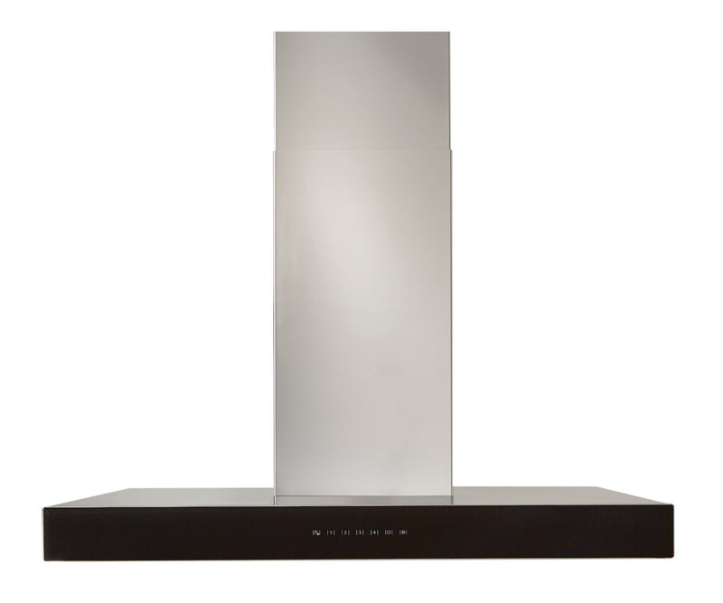 Venmar Ispira 36" Chimney Range Hood - WCB3I36SBB - Range Hood in Stainless Steel with Black Glass