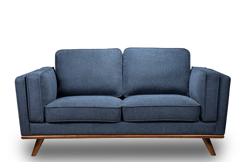Patrice Linen-Look Loveseat - Blue