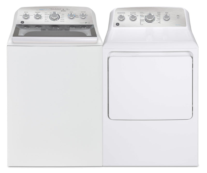 GE 5 Cu. Ft. Top-Load Washer and 7.2 Cu. Ft. Gas Dryer with SaniFresh Cycle