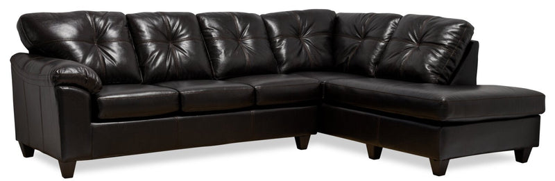 Irene 2-Piece Leath-Aire Right-Facing Sectional - Blackberry