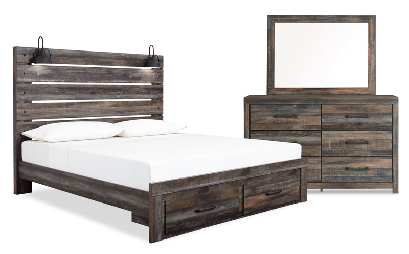 Naylon 5-Piece King Storage Bedroom Set - Brown