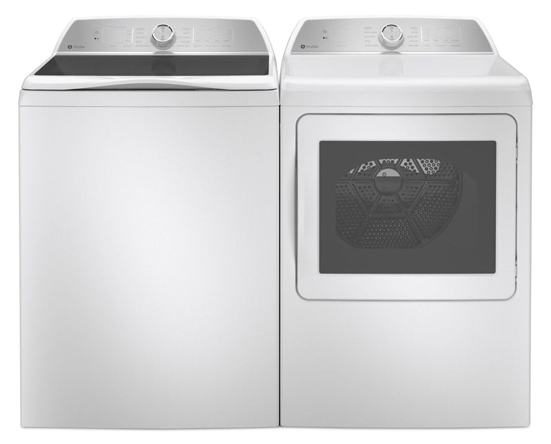 GE Profile 5.8 Cu. Ft. Top-Load Washer and 7.4 Cu. Ft. Electric Dryer -PTW600BSRWS/PTD60EBMRWS