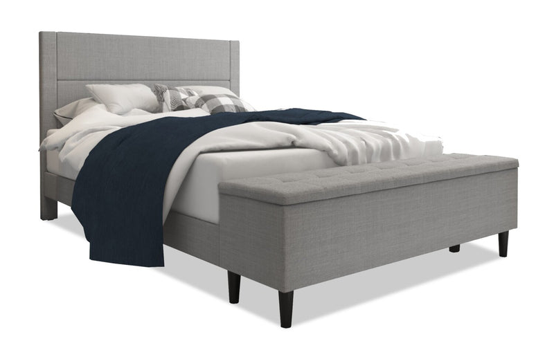 Eden Full Storage Bed - Grey - Contemporary style Bed in Grey Medium Density Fibreboard (MDF)