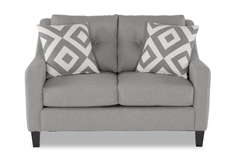 Tuva Linen-Look Fabric Loveseat - Zeus Grey