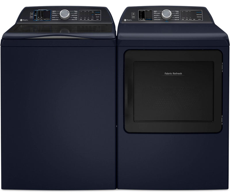 GE Profile 6.2 Cu. Ft. Top-Load Washer and 7.3 Cu. Ft. Electric Dryer - PTW900BPTRS/PTD90EBMTRS