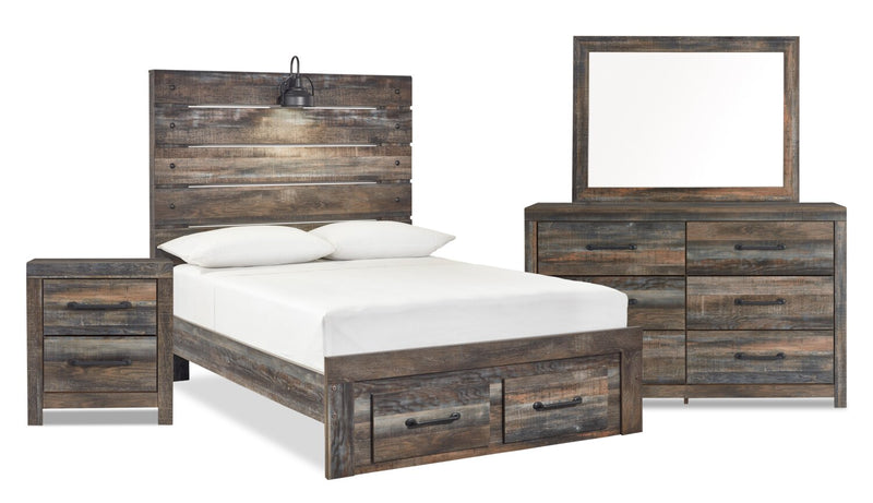 Naylon 6-Piece Full Storage Bedroom Set - Brown