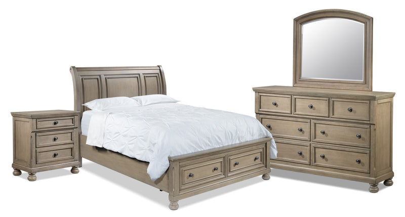 Viola 6-Piece King Bedroom Set - Grey