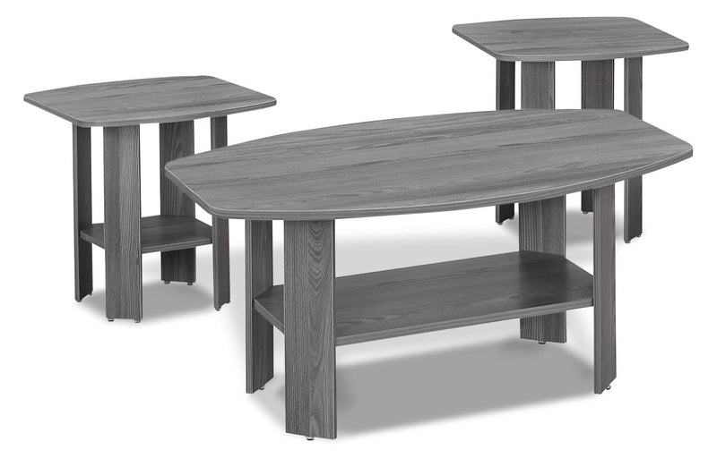 Tramore 3-Piece Coffee and Two End Tables Package - Grey